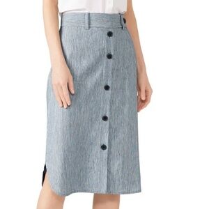Club Monaco Gray Midi Pencil Skirt with Slit